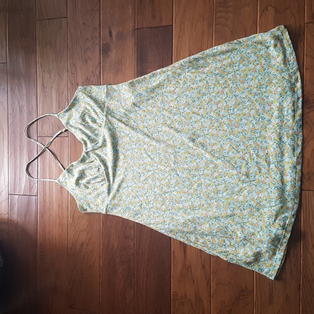 Only Pella V-Neck Floral Cross Back Strap Lined Dress Summer Size L